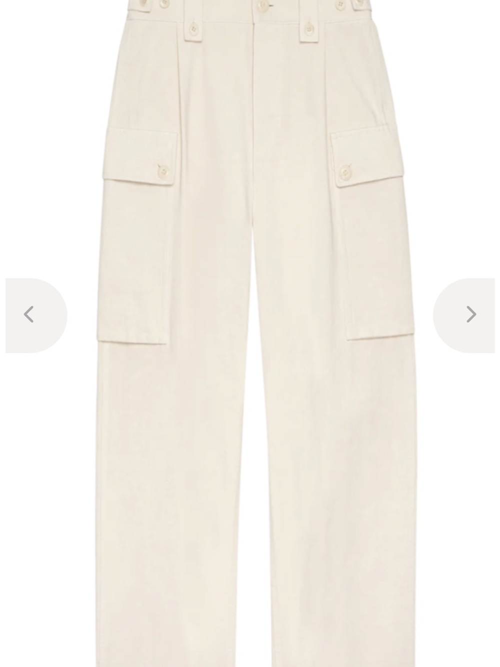 THE GREAT. Convoy Straight-Leg Cargo Pants in Cream - Picture 5 of 12
